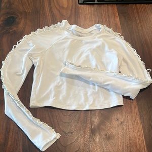 Alo White Crop Top